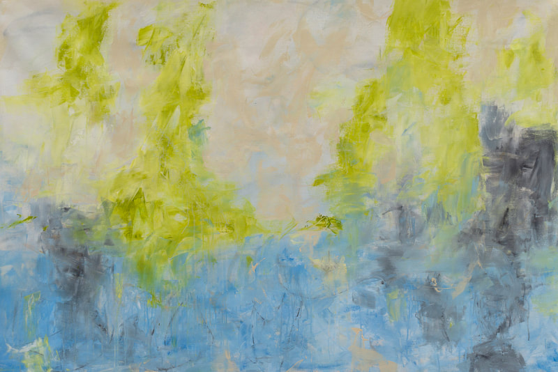 Contemporary art by Catherine Gutsche. "Island Pines" (2020), 36x55, acrylic on canvas 